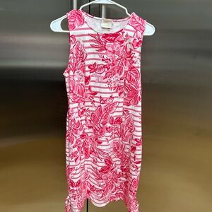 Lilly Pulitzer Pink and White Floral Midi Dress